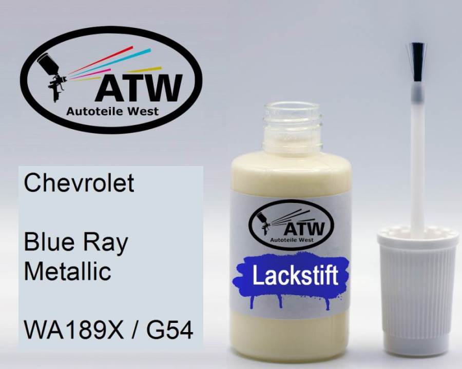 Chevrolet, Blue Ray Metallic, WA189X / G54: 20ml Lackstift, von ATW Autoteile West.